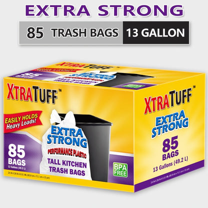 13-Gallon Black or Clear Trash Bags with Standard or Drawstring Styles in 44 to 360-Count Packs