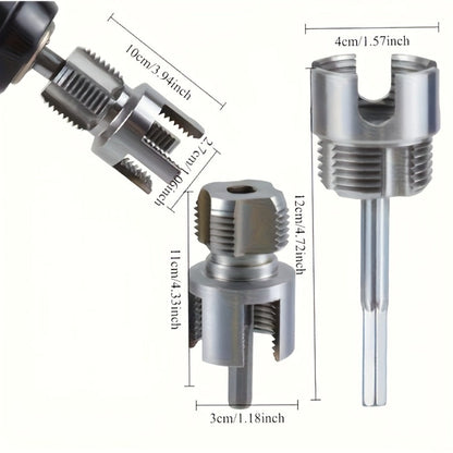 Pipe Threading Tool Set 3 Piece Heavy Duty Alloy 1/2 3/4 1 Inch Internal External Thread Tap Drill Compatible for PVC PPR MPP Pipe Installation