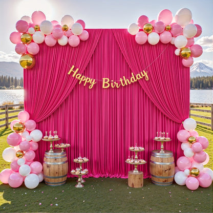 4-Pack 5x10ft Elegant Spandex Photography Backdrop | Wear-Resistant, Wrinkle-Free, Soft & Opaque Party Decoration Banners for Weddings, Birthdays, Stages, Exhibitions & Events