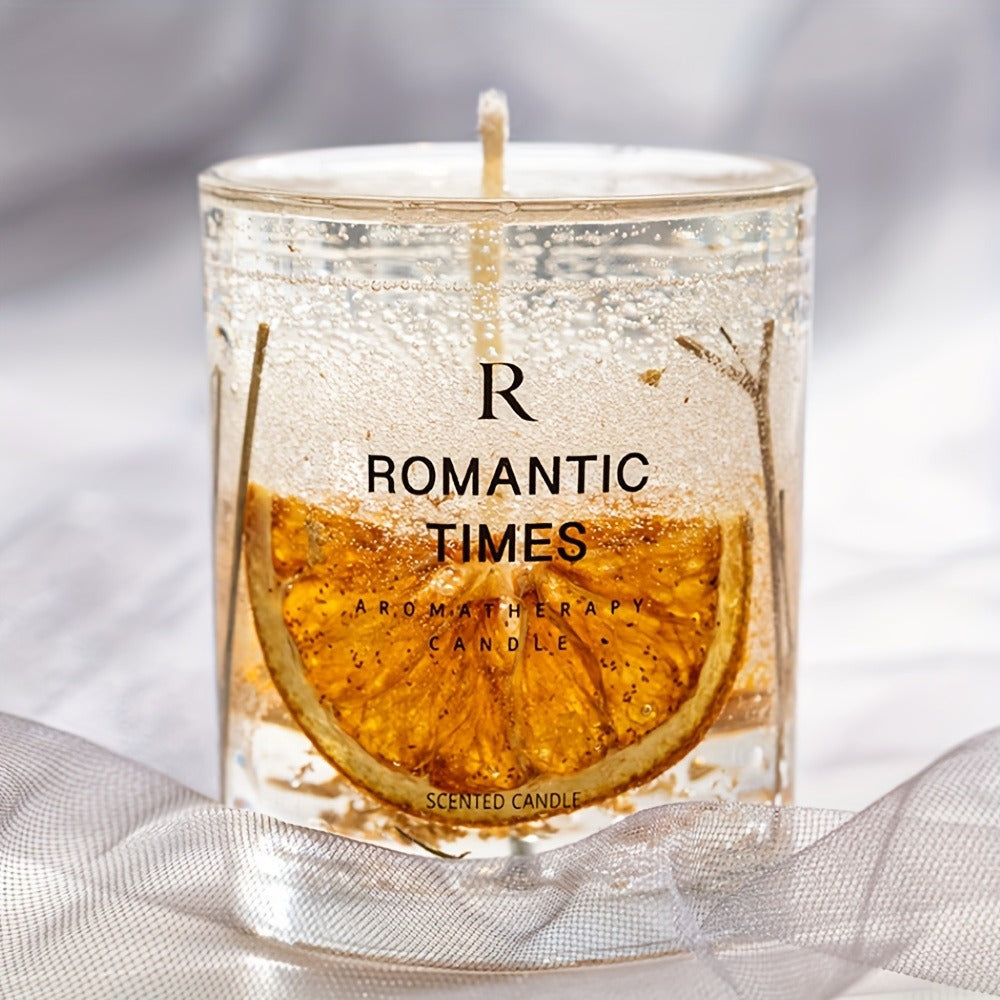 7.4oz Floral Glass Jar Candle with Single Wick and Botanical Detail in Rose, Lavender or Orange Styles
