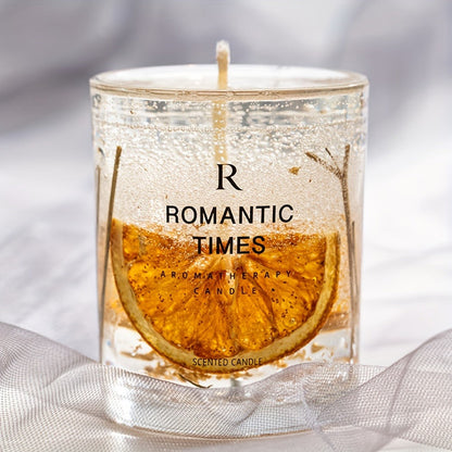 7.4oz Floral Glass Jar Candle with Single Wick and Botanical Detail in Rose, Lavender or Orange Styles