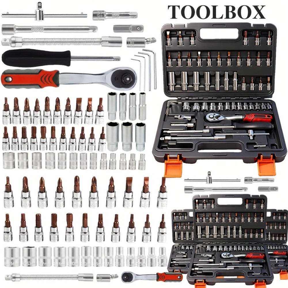 52-Piece Professional Tool Set – Multi-Function Home & Car Repair Toolkit with Portable Toolbox, Ideal Gift for DIY Enthusiasts and Auto Mechanics