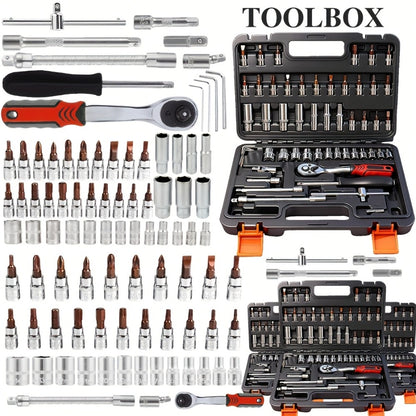 52-Piece Professional Tool Set – Multi-Function Home & Car Repair Toolkit with Portable Toolbox, Ideal Gift for DIY Enthusiasts and Auto Mechanics