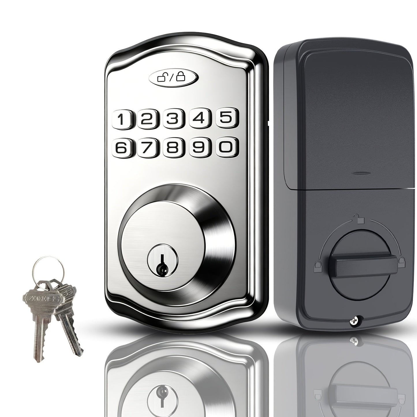 Smart Door Lock Tuya Front Door Deadbolt with Fingerprint Keypad Bluetooth App and Hidden Key