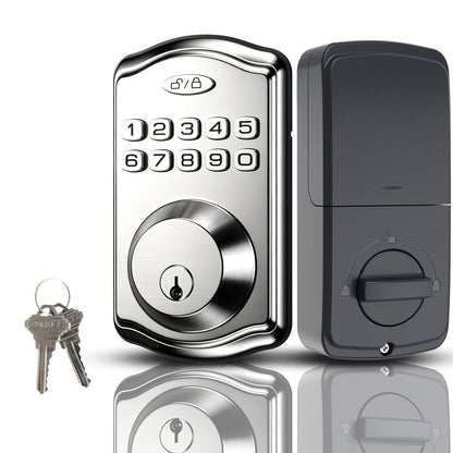 Smart Door Lock Tuya Front Door Deadbolt with Fingerprint Keypad Bluetooth App and Hidden Key