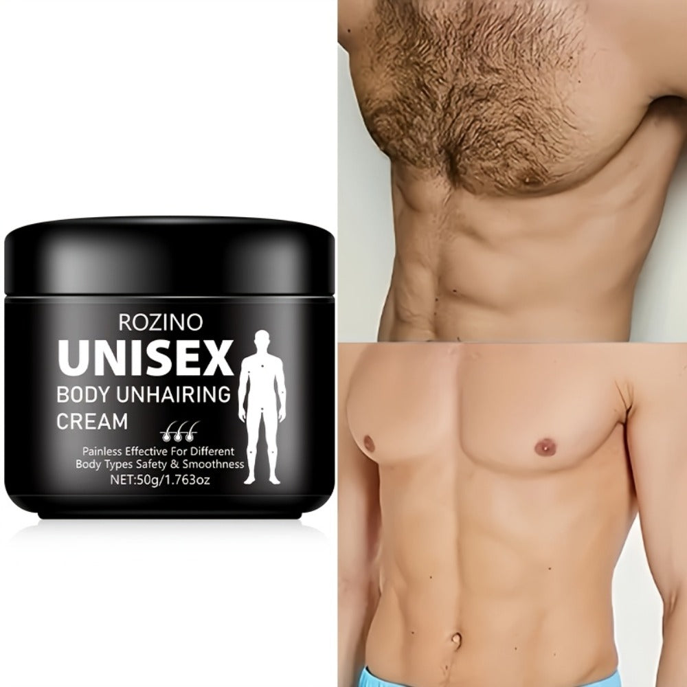 Hair Removal Cream ROZINO 50g Black Jar with Single or Two-Pack Options for External Body Grooming