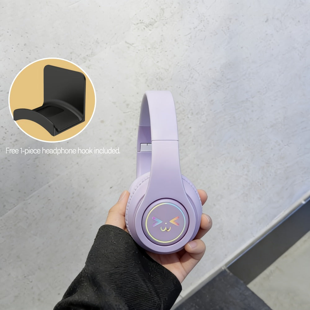 Foldable ANC Over-Ear Headphones with Bluetooth 5.3, Microphone and Four Gradient Color Hook Sets
