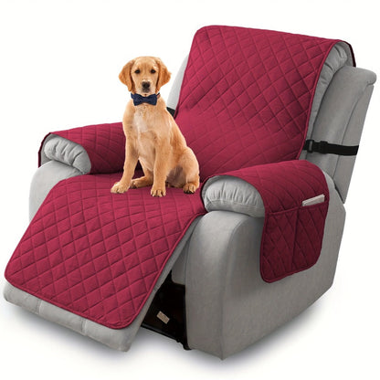 Non-Slip Recliner Chair Cover Sofa Slipcover with Elastic Straps Washable Pet Furniture Protector Indoor Outdoor 8 Colors