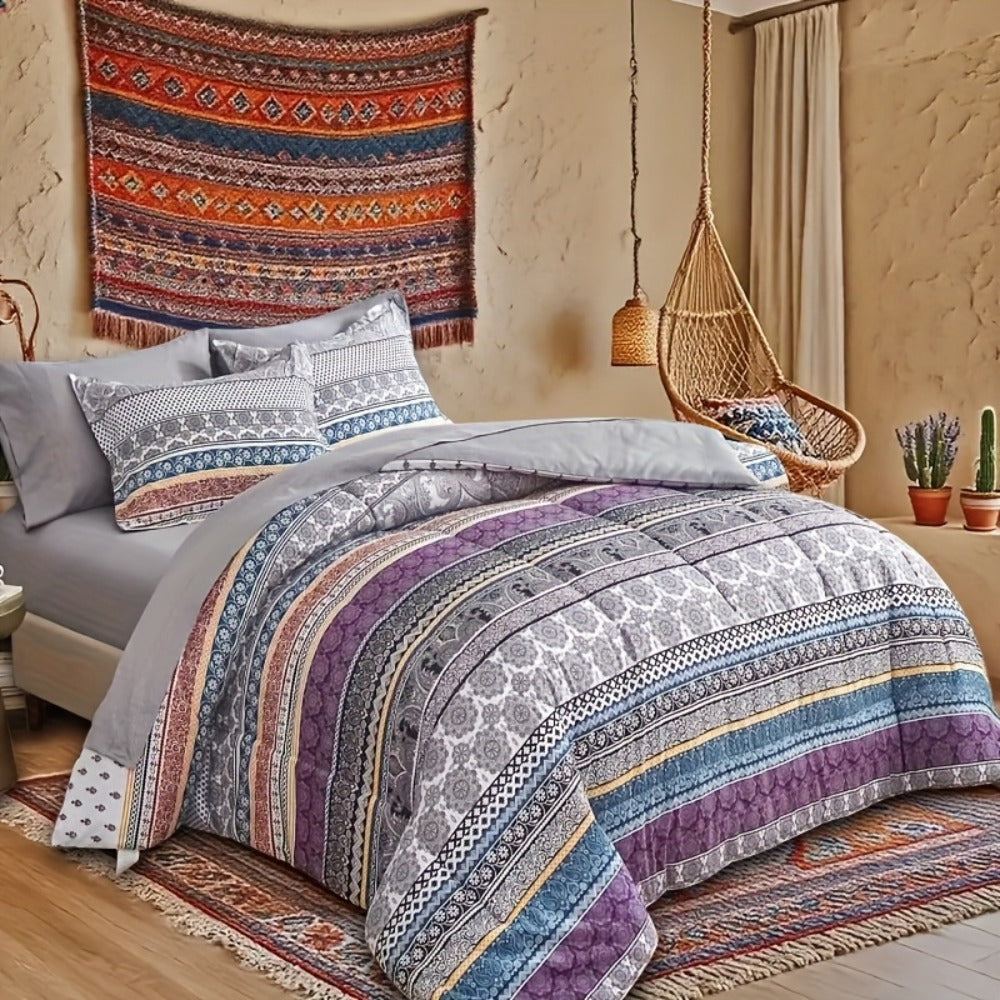 Bohemian Floral Quilt Set in Rose Red, Scarlet Red or Dark Pink with Twin, Queen and King Sizes