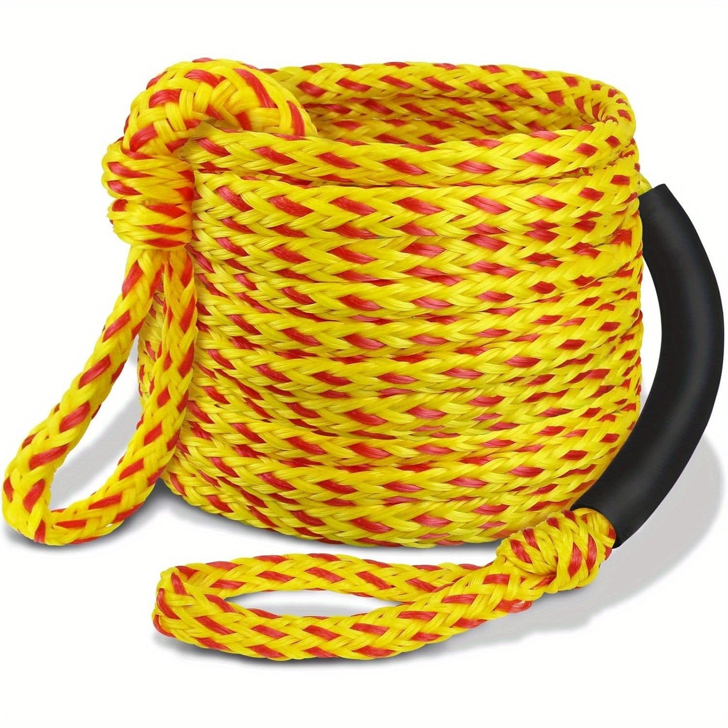 Heavy Duty Floating Tow Rope 60ft 2600lbs Breaking Strength 16-Strand UV Resistant Pre-Stretched for Towable Tubes Water Skis Wakeboards Kneeboards 1-3 Riders