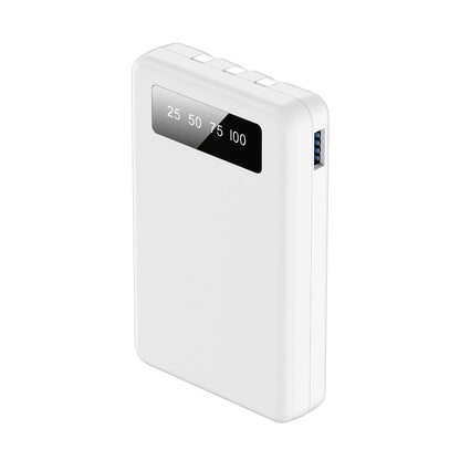 Slim Power Bank 5000mAh / 10000mAh with Built-in USB-C Cable, Charges 4 Devices Simultaneously, LED Indicator – Ultra-Compact Portable Charger for iPhone, Android, Travel, Everyday Carry