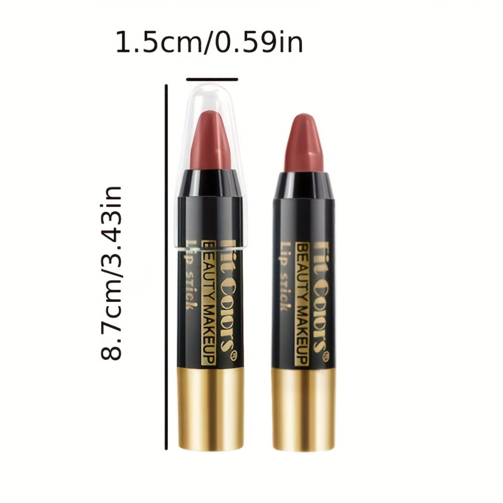 Glossy Crayon Lipstick Set 6 Pack Moisturizing Long-Lasting Nourishing Lip Color – Easy Apply Lip Crayon for Women Girls All Skin Types Versatile Shades Everyday Date Night