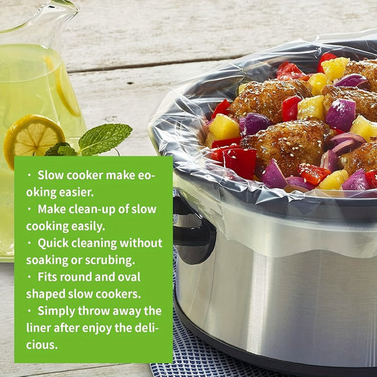 Slow Cooker Liners 40-Pack 13x21 Inch Disposable Cooking Bags – BPA-Free Heat Resistant Pot Liners Fit 3-8 Quart Oval & Round Slow Cookers | Easy Cleanup Crockpot Liners Kitchen Cooking Accessories