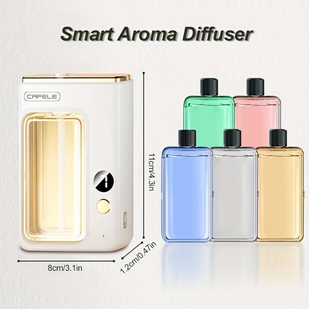 Desktop or Wall-Mount Essential Oil Diffuser with Transparent Chamber and One- or Three-Bottle Bundles