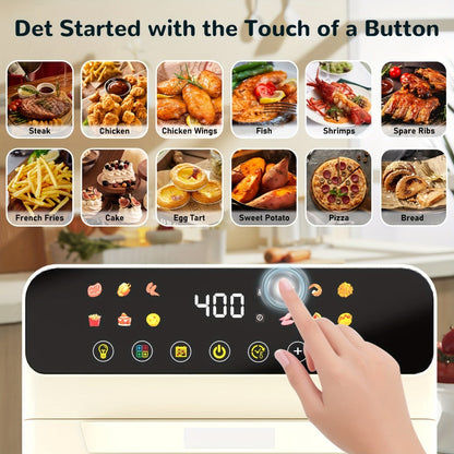 12-Quart Countertop Air Fryer Oven with Viewing Window, Interior Light and White or Black Finish