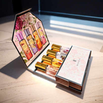 Perfume Gift Set with Four 20ml Floral or Fruity Travel Sprays in Pink or Botanical Gift Boxes