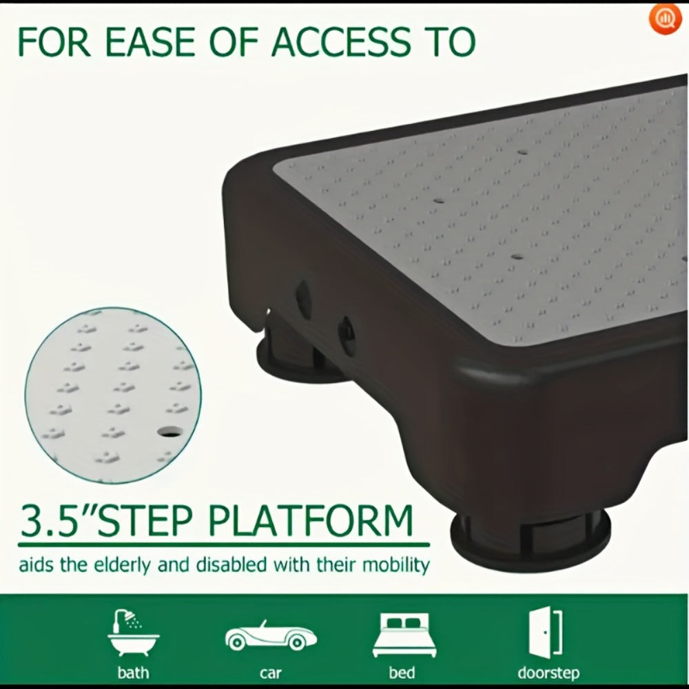 Adjustable One-Step Platform Stool, 18.5 x 15 x 5 Inches with Textured Top and Four Color Options