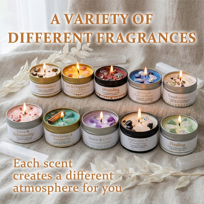 3oz Decorative Tin Candle or Two-Piece Crystal and Guidance Card Set with Multiple Label Pairings