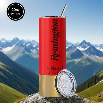 Insulated Tumbler 20oz Bullet and Hunting Graphic in Red, Green or Blue with Lid and Straw