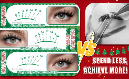 False Eyelash Cluster Kit with Four Package Options from 209 to 1993 Pieces plus Tools and Gift Bags