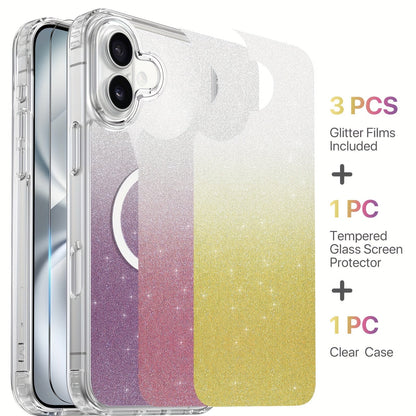 MagSafe iPhone Case with Screen Protector & Camera Lens Protector – N52 Super Magnet Shockproof Clear TPU PC Cover, Anti-Yellow, 3-in-1 Bundle for iPhone 16 16 Plus 16 Pro 16 Pro Max 15 14 13 11