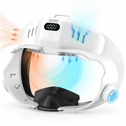 Meta Quest 3 VR Cooling Fan with Anti-Fog Face Pad - Dual Turbo 3-Speed 1000mAh Battery Breathable Face Interface Replacement