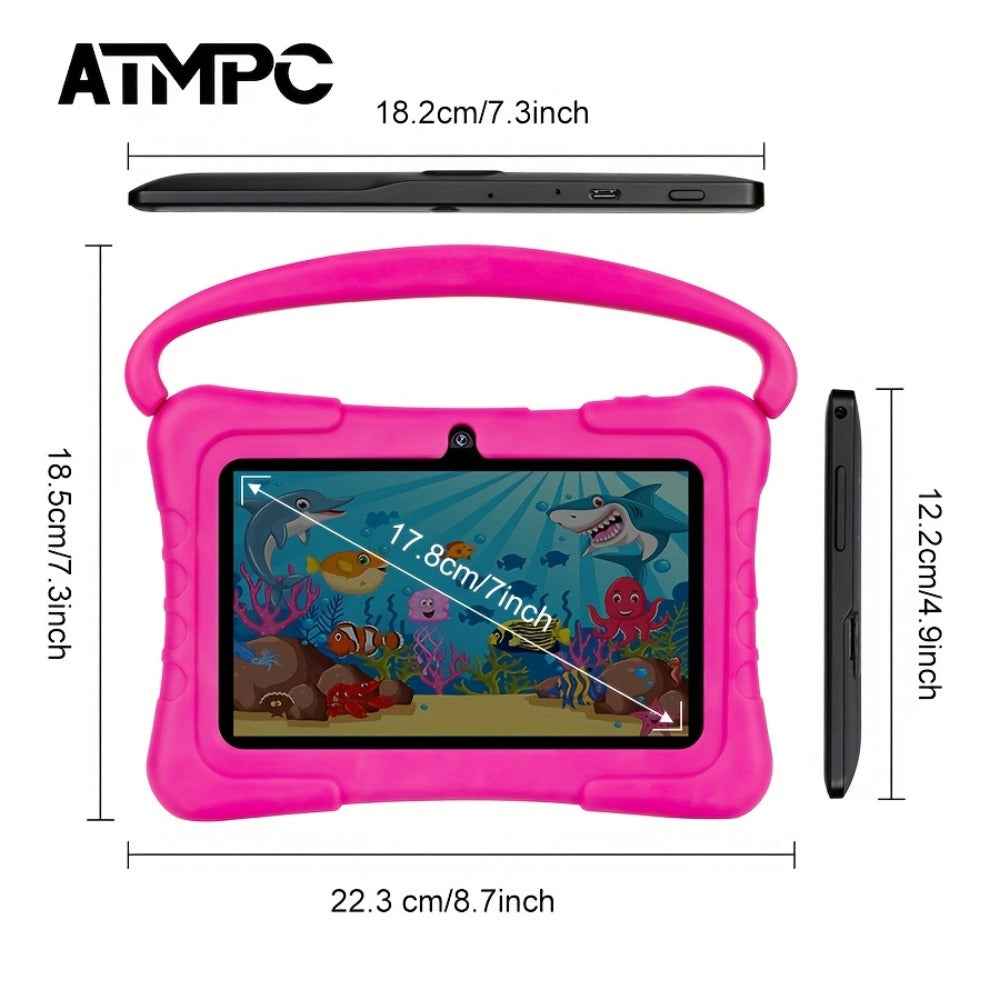 Kids Tablet 7 Inch with Android 11, 3GB RAM, 32GB Built-In Storage, 2.4GHz WiFi and Red or Blue Options