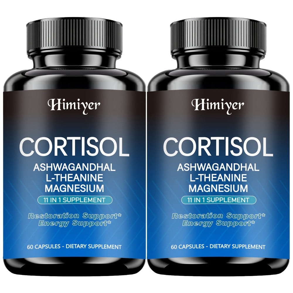 Dietary Supplement Capsules with Himiyer Label, Ashwagandha, L-Theanine, Magnesium and 60 Count