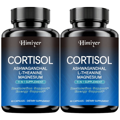 Dietary Supplement Capsules with Himiyer Label, Ashwagandha, L-Theanine, Magnesium and 60 Count