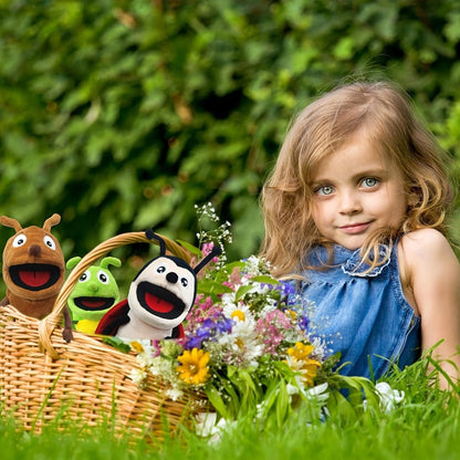 Movable-Mouth Insect Hand Puppets in Bee, Ladybird, Dragonfly, Butterfly, Ant and Caterpillar Styles