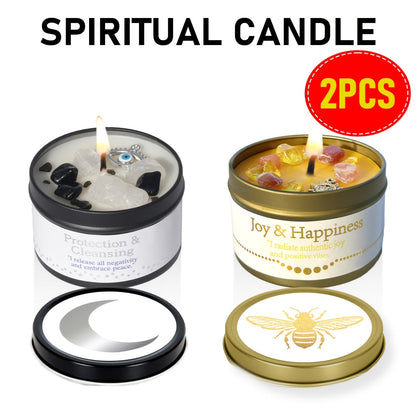 3oz Decorative Tin Candle or Two-Piece Crystal and Guidance Card Set with Multiple Label Pairings