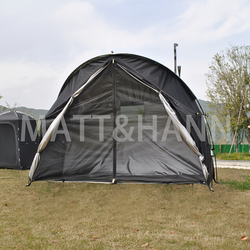 Camping Tent Single-Person Freestanding Bicycle Shelter with Mesh Panels, Polyester Body and Steel Poles
