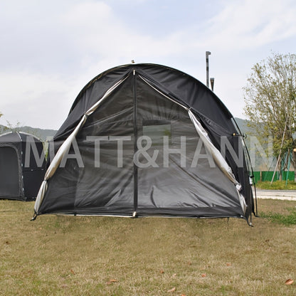 Camping Tent Single-Person Freestanding Bicycle Shelter with Mesh Panels, Polyester Body and Steel Poles