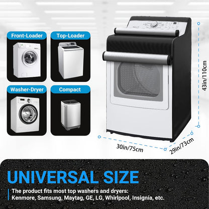 Two-Piece Washer and Dryer Cover Set with Roll-Up Access Panels in Black or Silver Checkout Options
