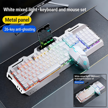 Full-Size 104-Key Wired Gaming Keyboard with Volume Knob in Seven White or Black Options Pictured
