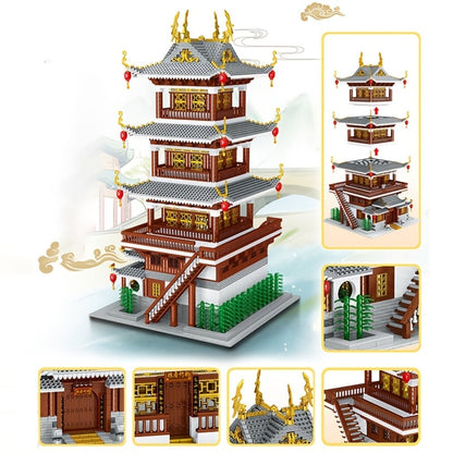 Ancient Chinese Palace Architecture Micro Building Block Set with 6,134 Pieces for Expert-Level Display