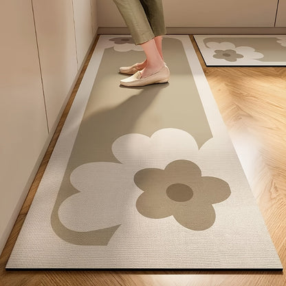 Kitchen Mat, Plain Ribbed Gradient Runner in QS-01 to QS-04 Styles with 19.69x31.5 or 19.69x62.99-Inch Sizes