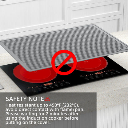Kitchen Mat, 30x21-Inch Silicone Stove Cover and Counter Drying Pad in Gray or Black with Striped Surface