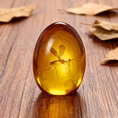 Amber-Look Mosquito Specimen Figurine with Oval Resin Form and Three-Inch Listed Height Pictured