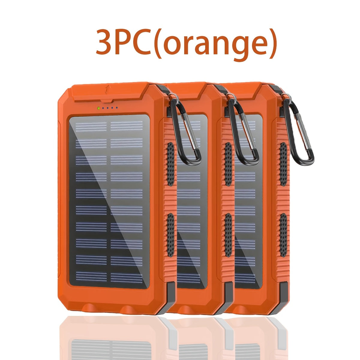 Solar Power Bank, 12800mAh Dual-USB 5V Charger with LED Flashlight and Single-Color or Three-Piece Set Options