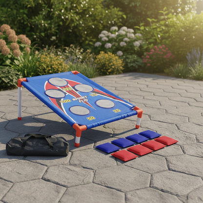 Bean Bag Toss Game Set – 5-Hole Scoring Board, 8 Bean Bags & Carry Bag | Outdoor Indoor Fun for Kids & Adults | Camping Parties Beach Backyard | Birthday Halloween Christmas Gift