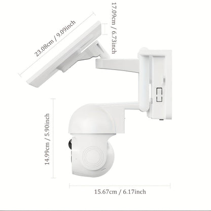 Solar PTZ Security Camera 1080P WiFi 360° with AI PIR Detection – XIAOVV P6 Battery Powered, Color Night Vision, Two-Way Audio, Outdoor Home Surveillance Camera