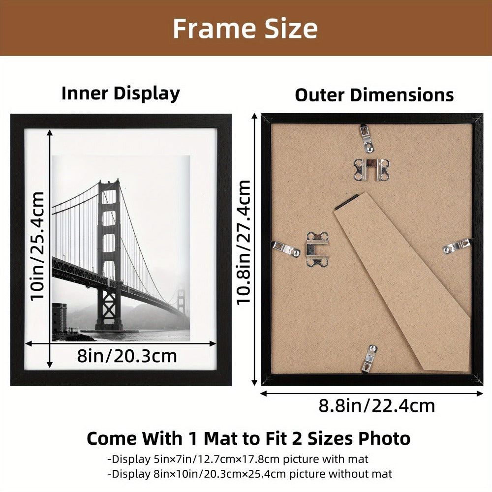 Black Picture Frame Set with 12 or 24 Frames in 4 x 6, 5 x 7 or 8 x 10-Inch Checkout Sizes