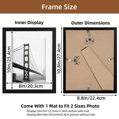Black Picture Frame Set with 12 or 24 Frames in 4 x 6, 5 x 7 or 8 x 10-Inch Checkout Sizes