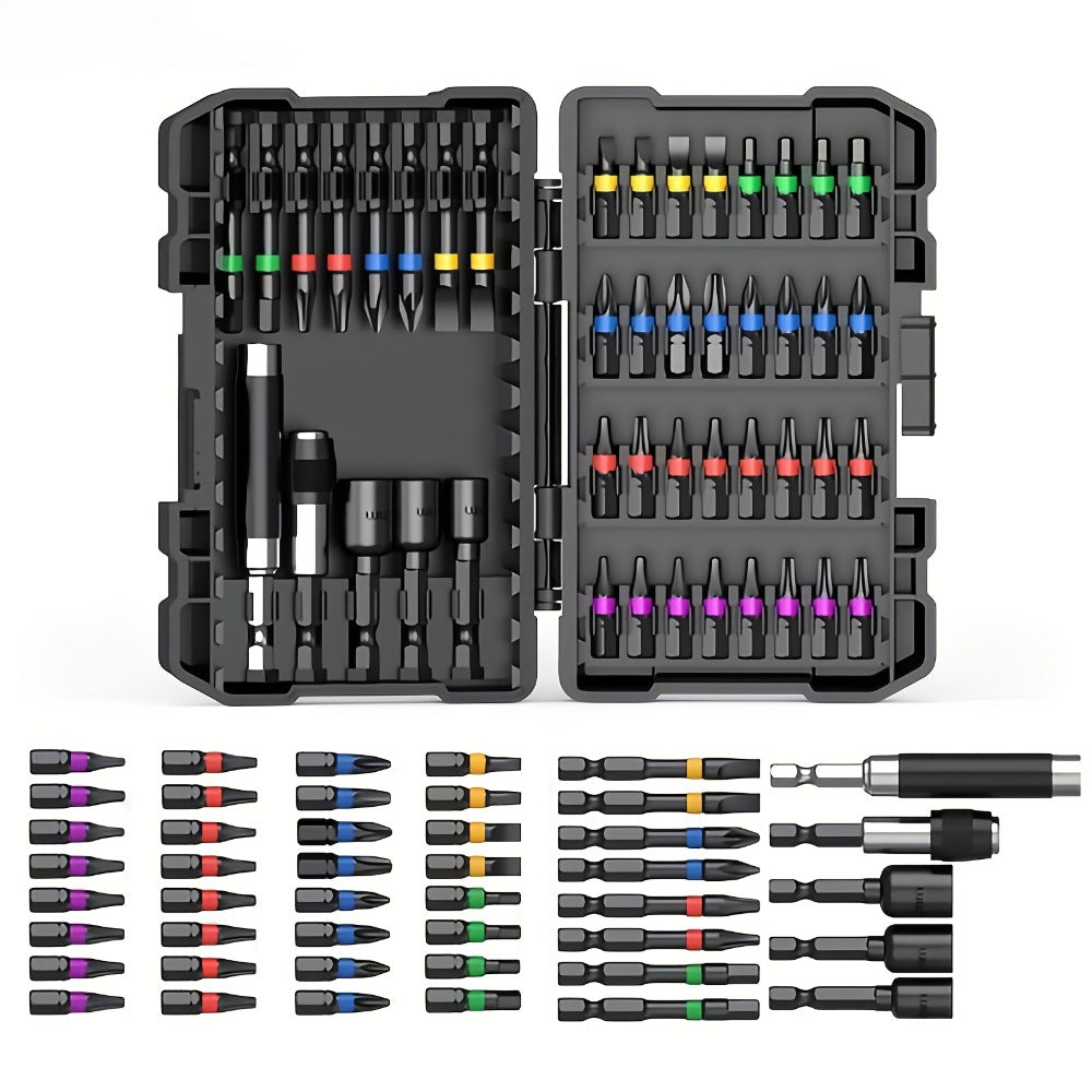 45-Piece Screwdriver Bit Set with Torx, Phillips, Slotted and Square Bits in a Storage Case