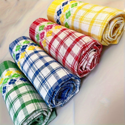 Kitchen Towels 4-Pack 18x28 Inch Extra Large Absorbent Dish Towels Set - Super Soft Quick Dry Farmhouse Stripe Tea Towels, Machine Washable
