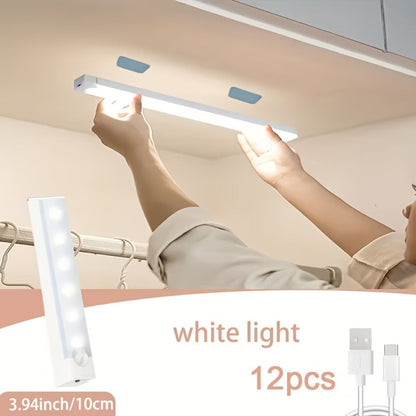 USB-C Rechargeable Motion Sensor LED Light Bar Sets in 10, 20 or 30cm Sizes and 6-, 9- or 12-Packs