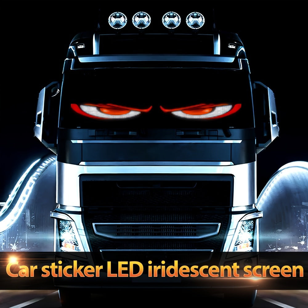 Car LED Light Panel USB Powered Smart Display – App Control, Eye-Shaped Design, Programmable LED Matrix Screen | 16x32 to 16x96 | Vehicle Interior & Exterior Decoration