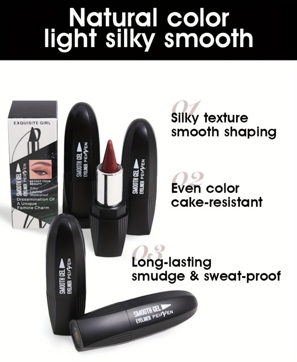 Six-Color Twist-Up Cream Liner Set for Makeup in Brown, Black and Red-Brown Shades with 3g Sticks