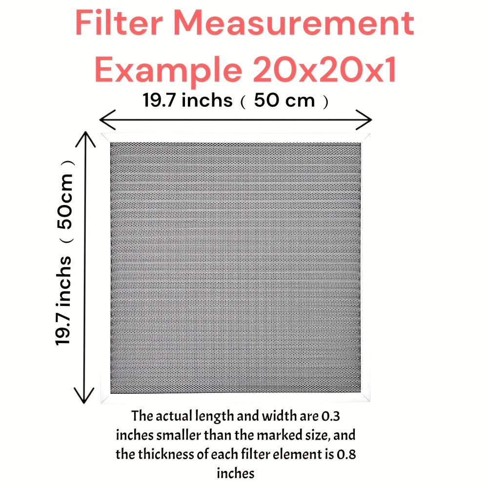 Washable 1-Inch HVAC Air Filter with Aluminum Frame in 14 Nominal Size Options from 12 x 12 to 20 x 30 Inches